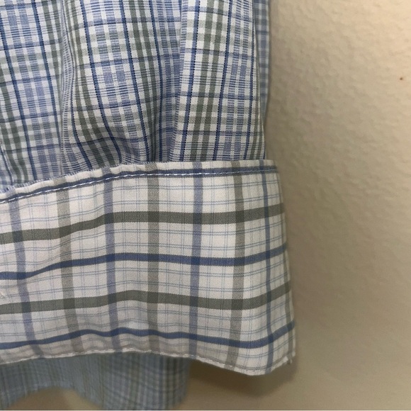 Jos A Bank Reserve Trad Fit Long Sleeve Button Down Shirt L Contrast Cuffs - Picture 6 of 9